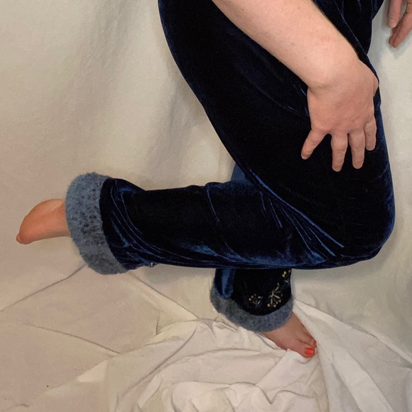 Vintage miss rana blue velvet pants - Picture 2 of 6